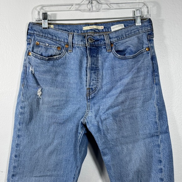 Levi's Womens Wedgie Jeans Tapered Leg Size 29/8 Medium Wash Classic High Rise - Picture 4 of 16
